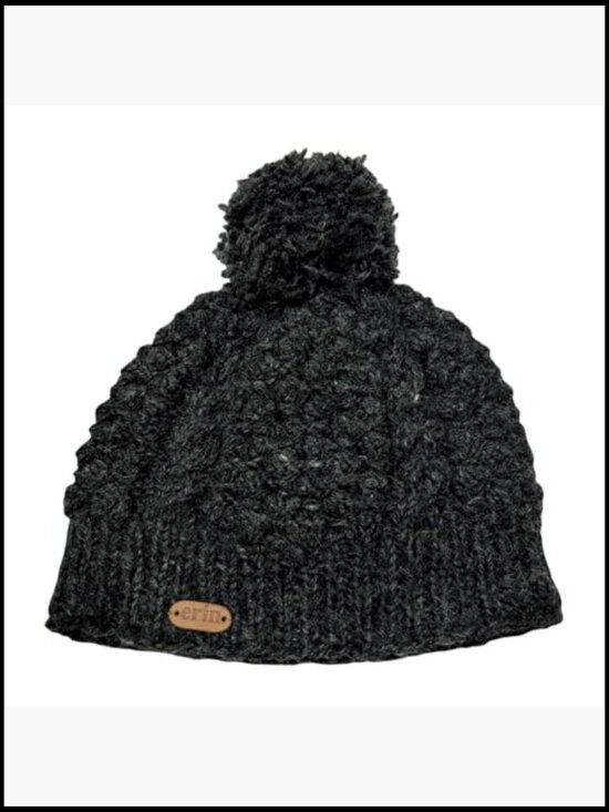 Fleece Lined 100% Wool Knit Pom Beanie Winter Hat main image 2